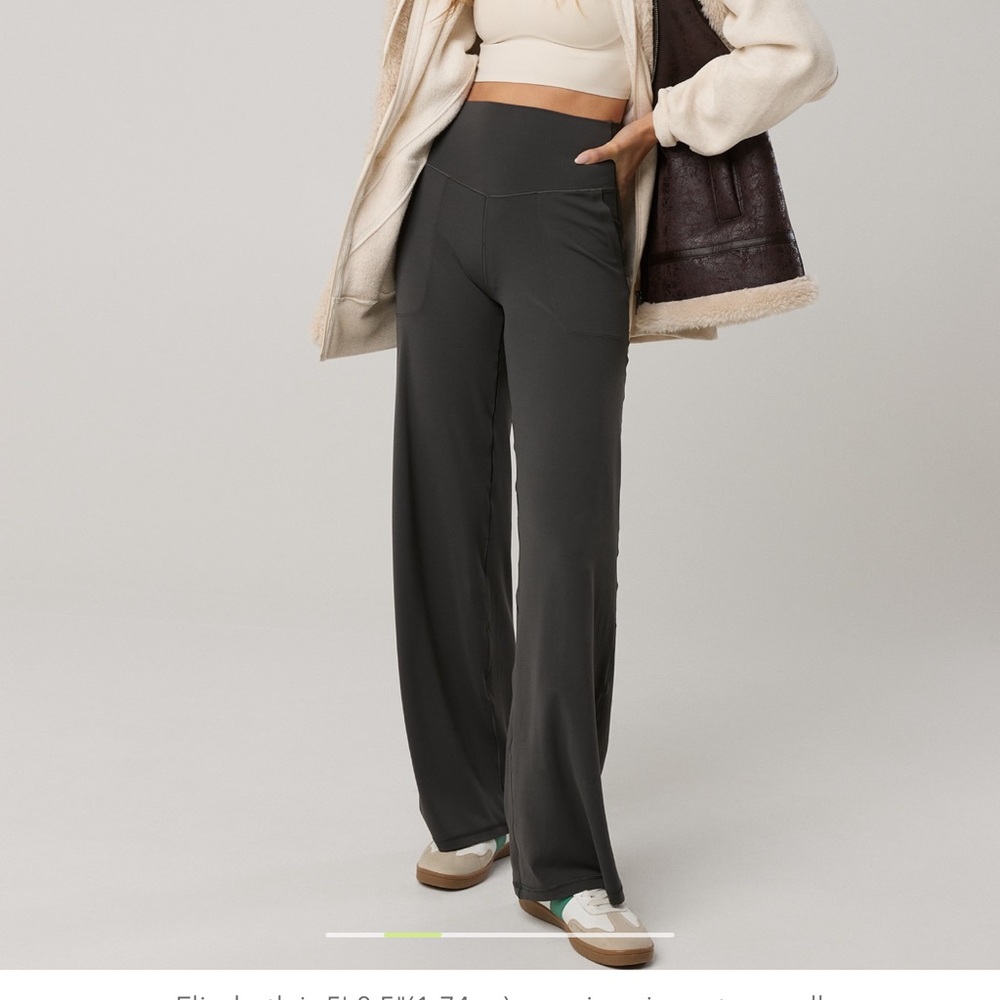 Aerie Charcoal Wide Leg Pants